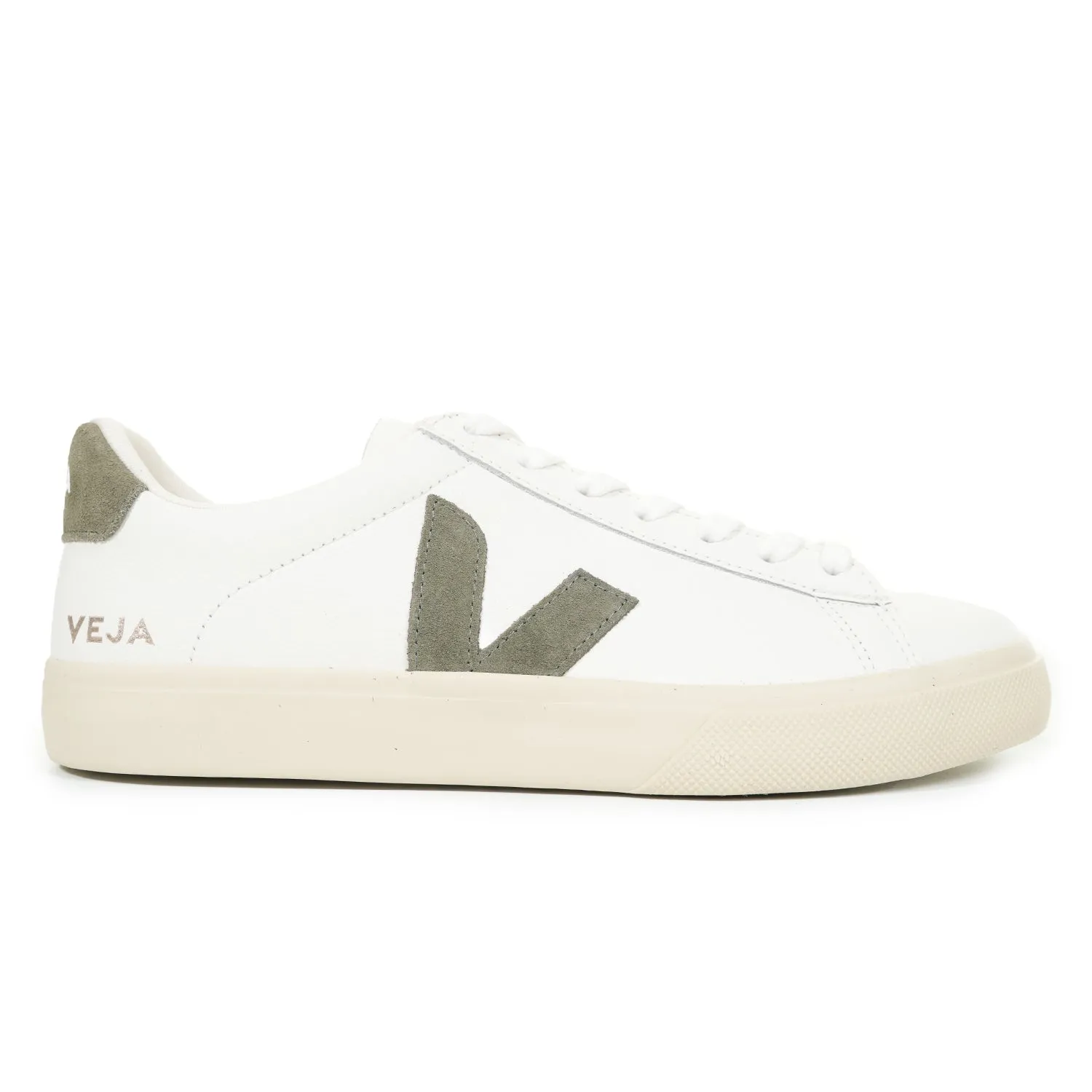 Campo Leather Trainers Extra White Khaki sold by RAGAZZI