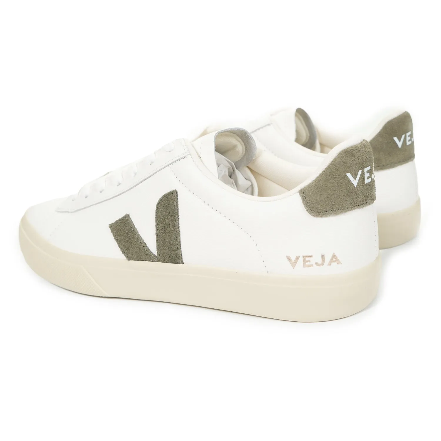 Campo Leather Trainers Extra White Khaki sold by RAGAZZI product image thumbnail 3