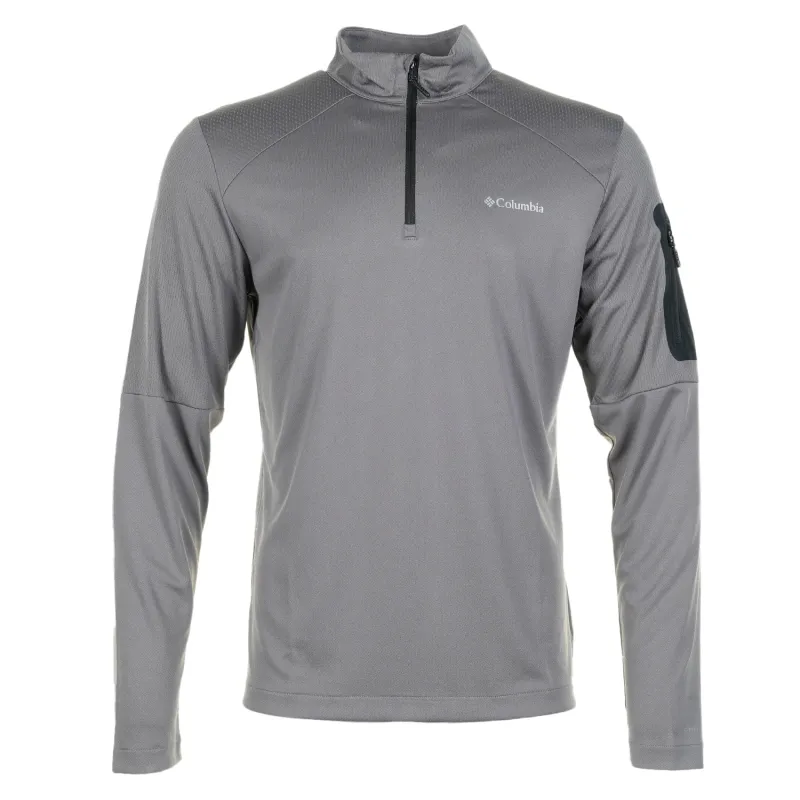 Long Sleeve Tech Knit 1/4 Zip City Grey Black sold by RAGAZZI