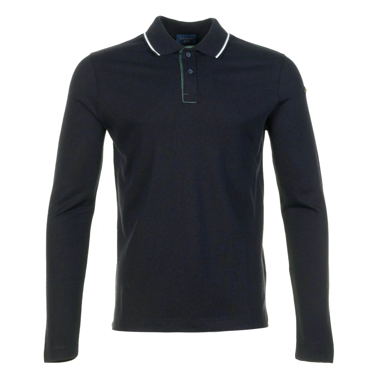 Long Sleeve Tipped Polo Shirt Navy sold by RAGAZZI