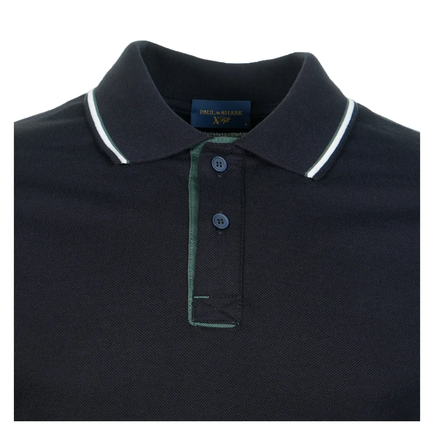 Long Sleeve Tipped Polo Shirt Navy sold by RAGAZZI product image thumbnail 3