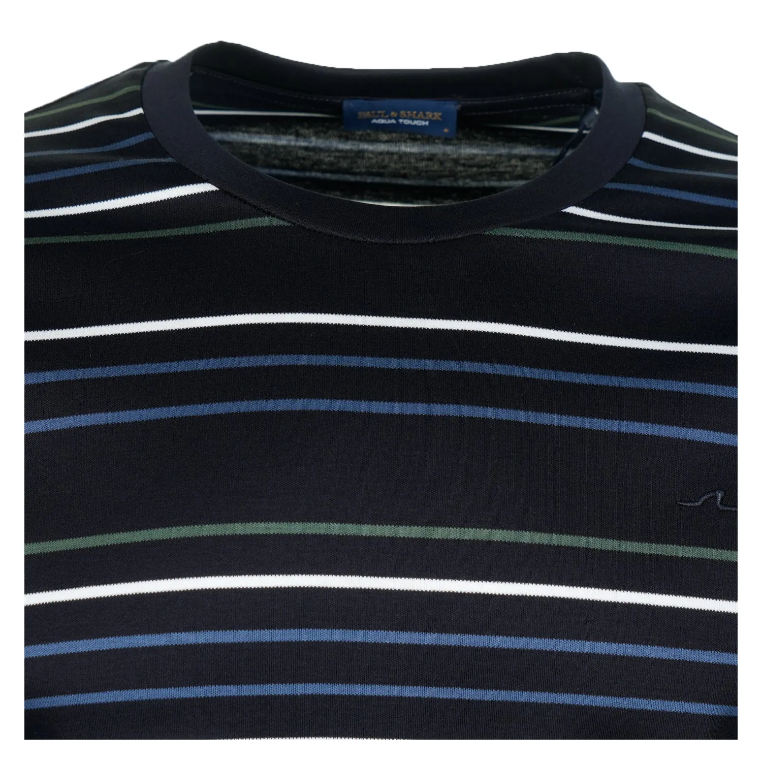Short Sleeve Aqua Touch Cotton Striped T Shirt Navy sold by RAGAZZI product image thumbnail 3