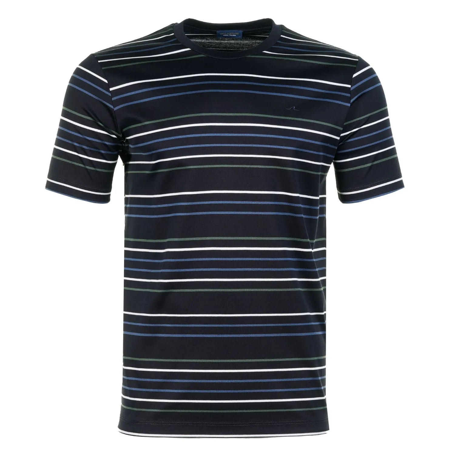Short Sleeve Aqua Touch Cotton Striped T Shirt Navy sold by RAGAZZI