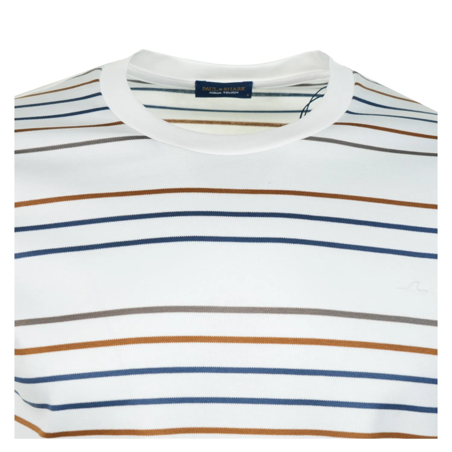 Short Sleeve Aqua Touch Cotton Striped T Shirt White sold by RAGAZZI product image thumbnail 3