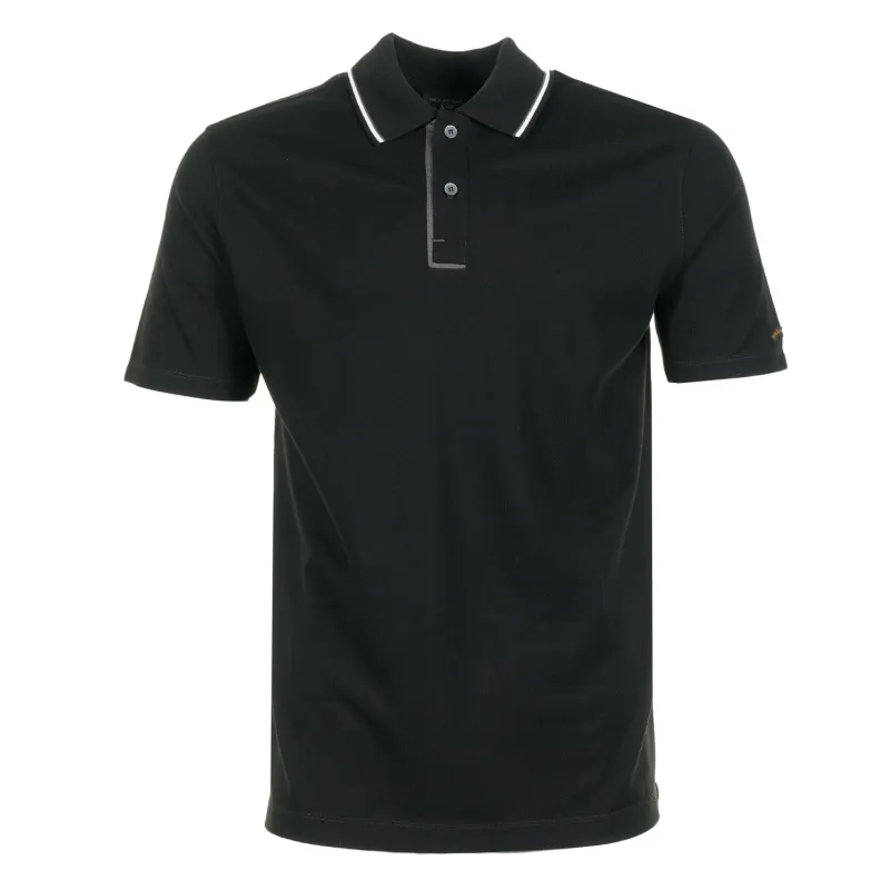 Short Sleeve XSoft Tipped Polo Shirt Black sold by RAGAZZI