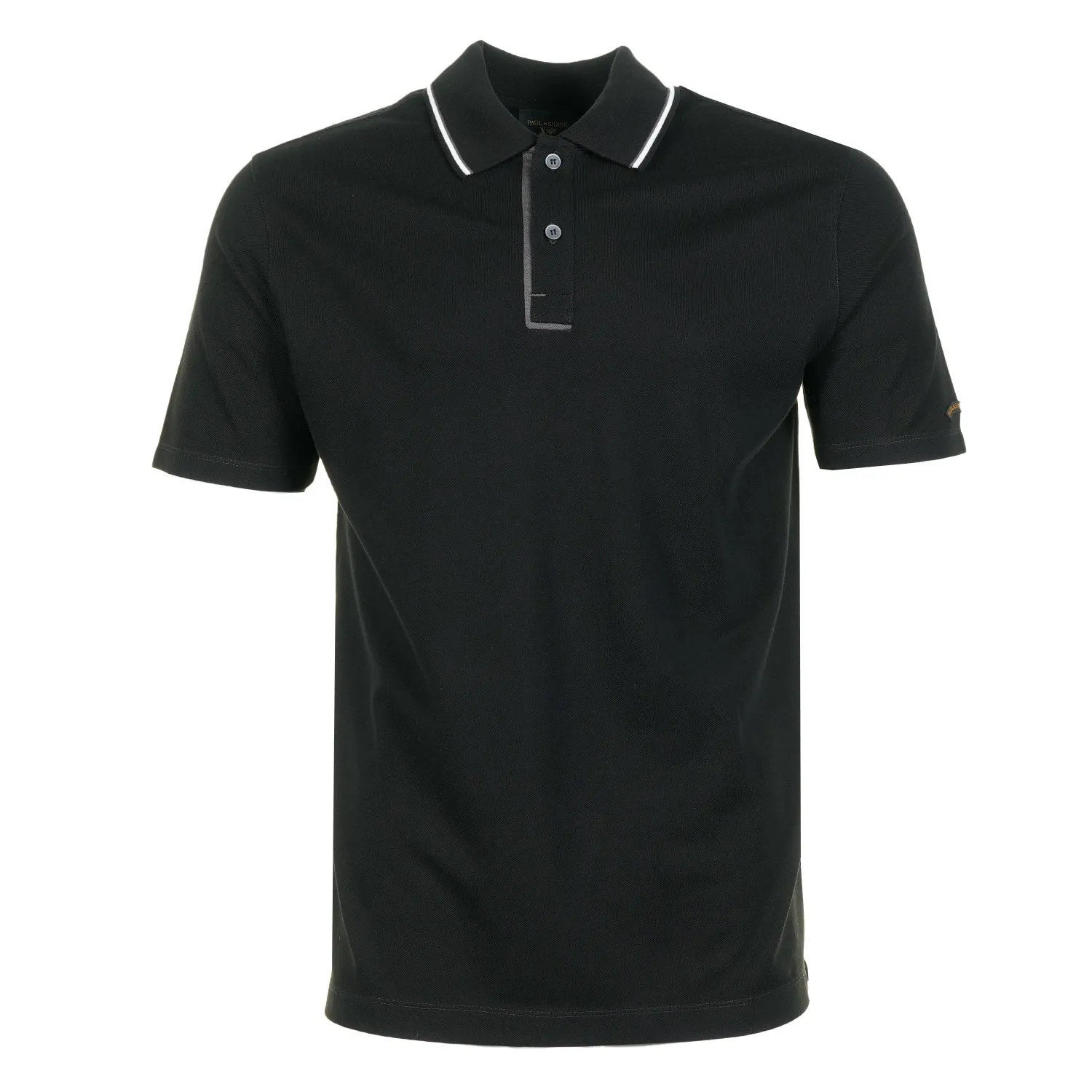 Short Sleeve XSoft Tipped Polo Shirt Black sold by RAGAZZI