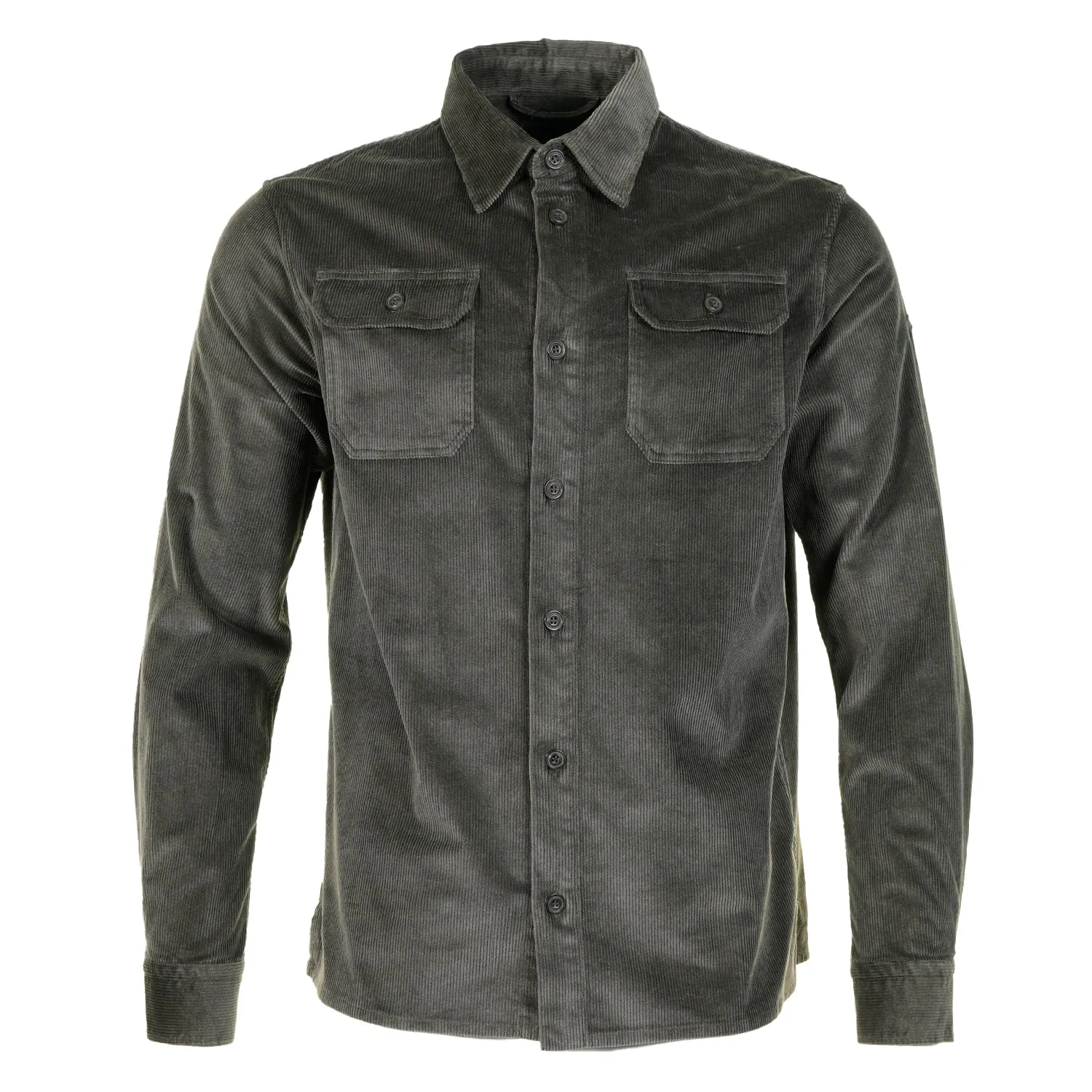 Long Sleeve Corduroy Overshirt Dark Khaki sold by RAGAZZI