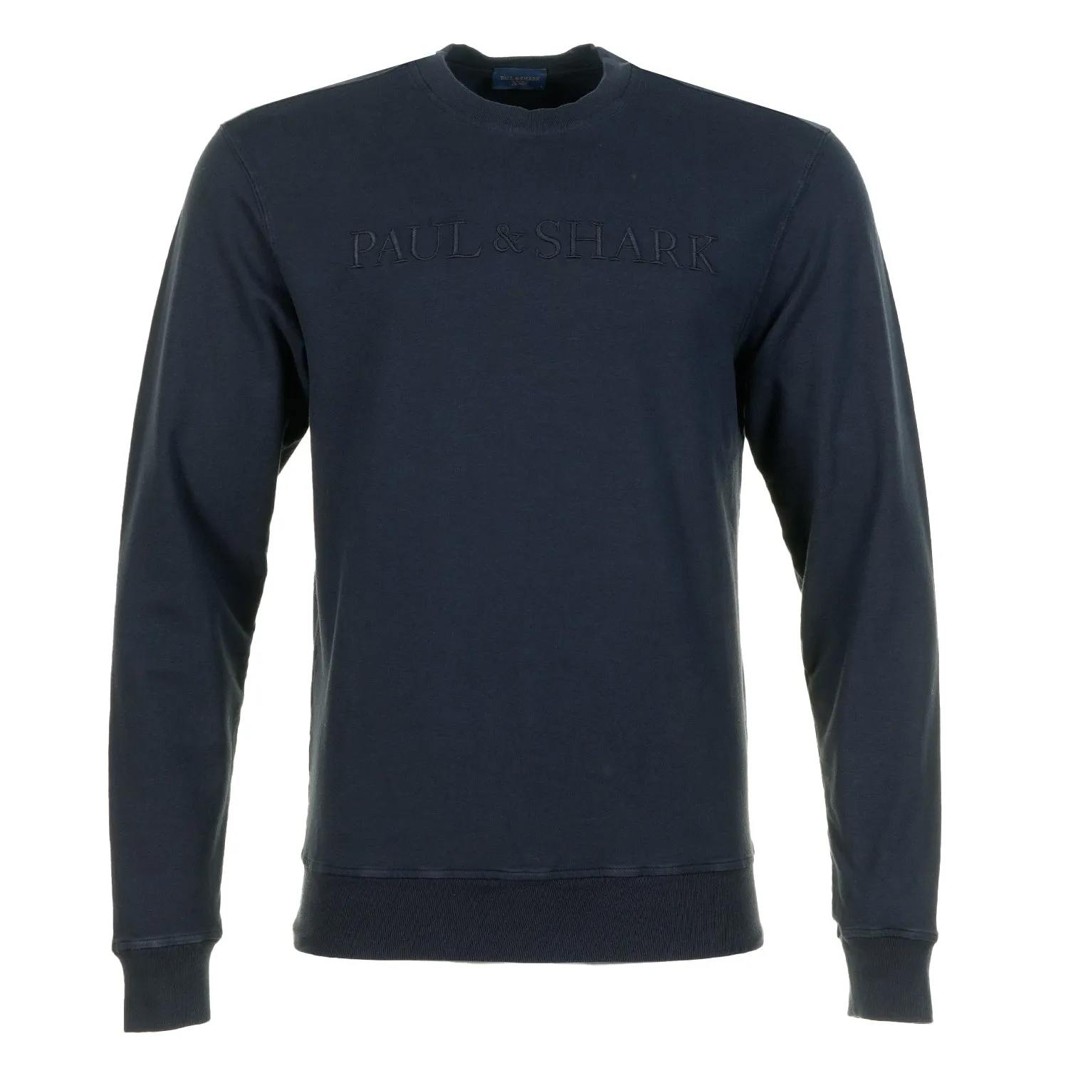 Knitted Cotton Lyocell Embroidered Sweatshirt Navy sold by RAGAZZI