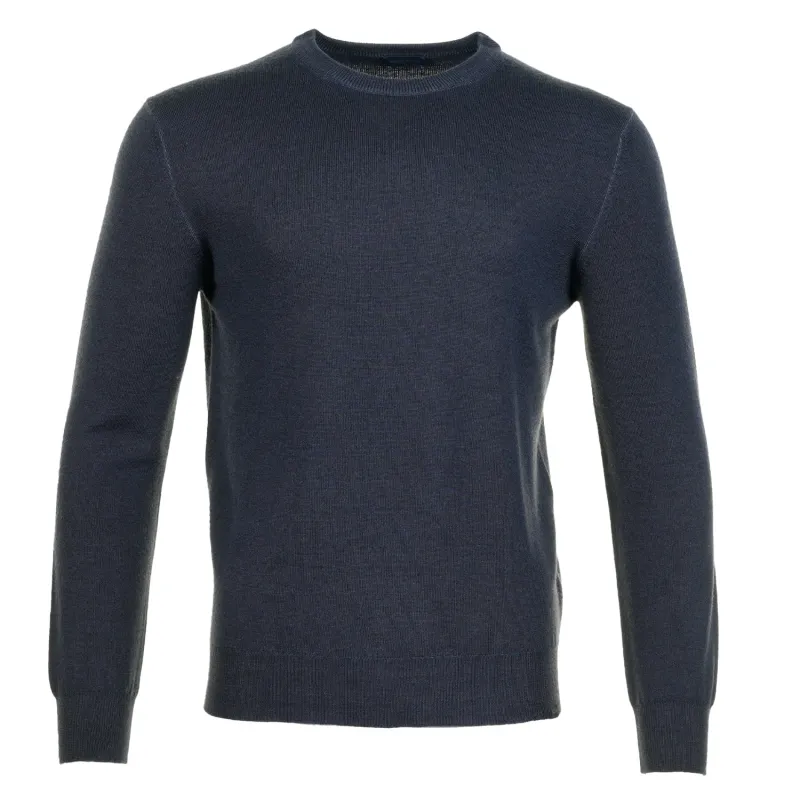 Lambswool Knitted Sweatshirt Navy made by Paul & Shark