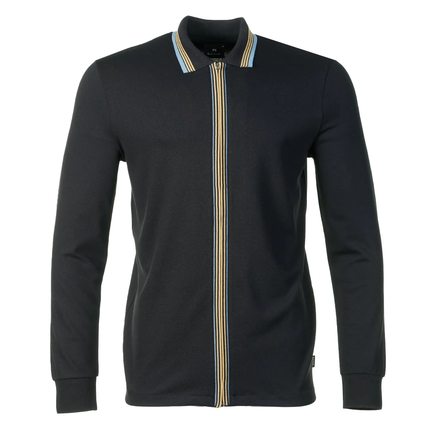 Regular Fit Long Sleeve Full Zip Polo Shirt Black sold by RAGAZZI