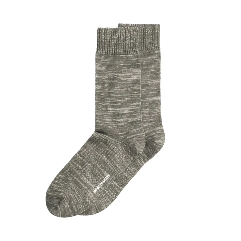 Bjarki Heavy Cotton Twist Sock Olive Night sold by RAGAZZI