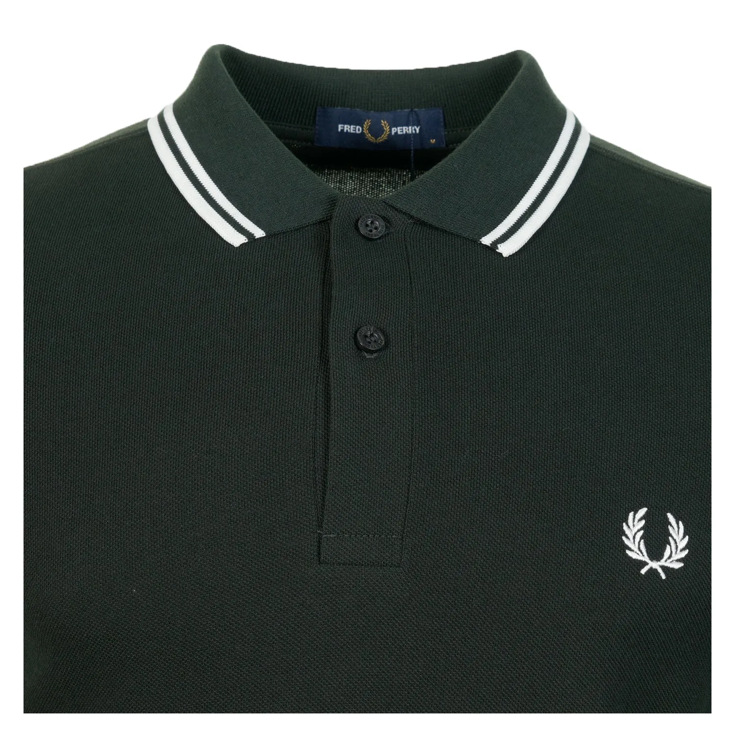 Long Sleeve Twin Tipped Polo Shirt Night Green Snow White sold by RAGAZZI product image thumbnail 3