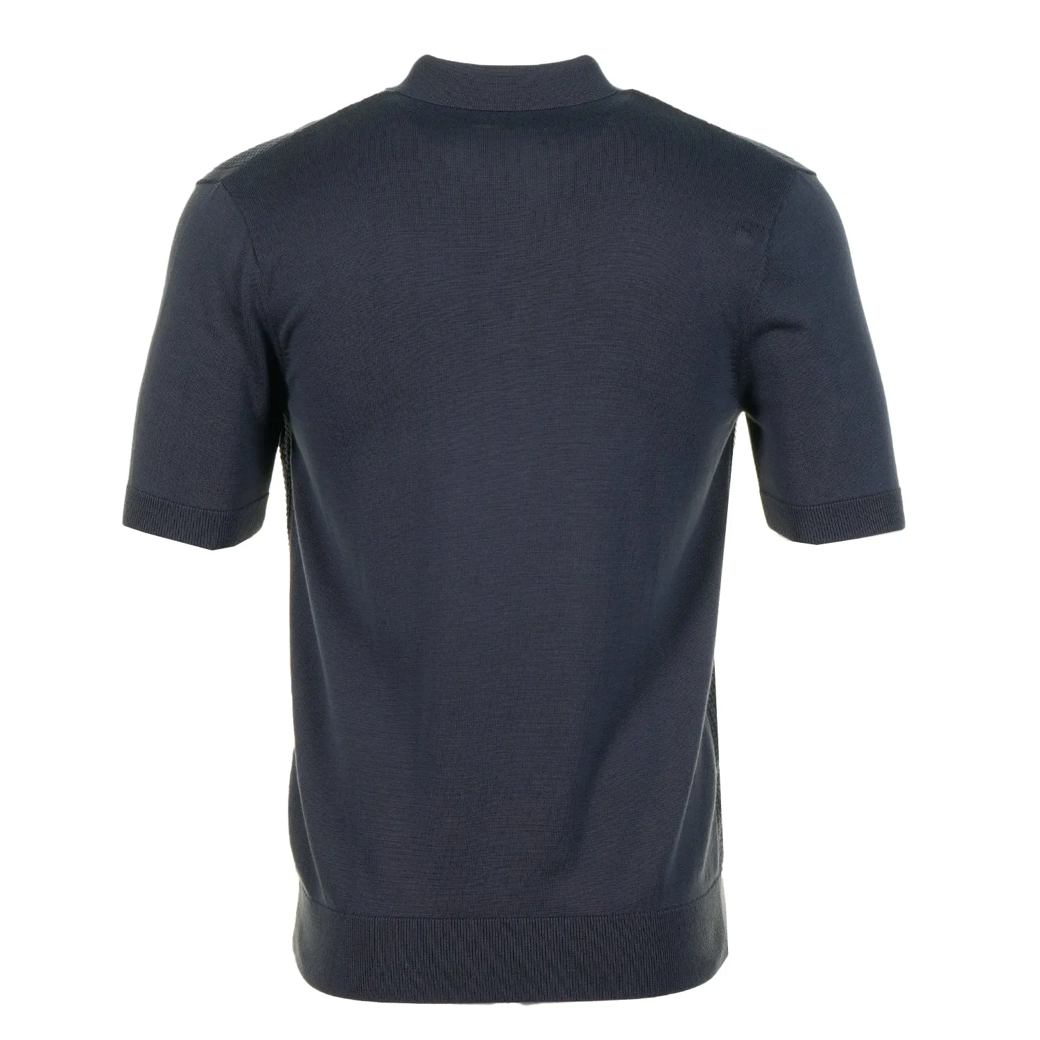 Short Sleeve Textured Cable Knit Polo Shirt Dark Airforce sold by RAGAZZI product image thumbnail 2