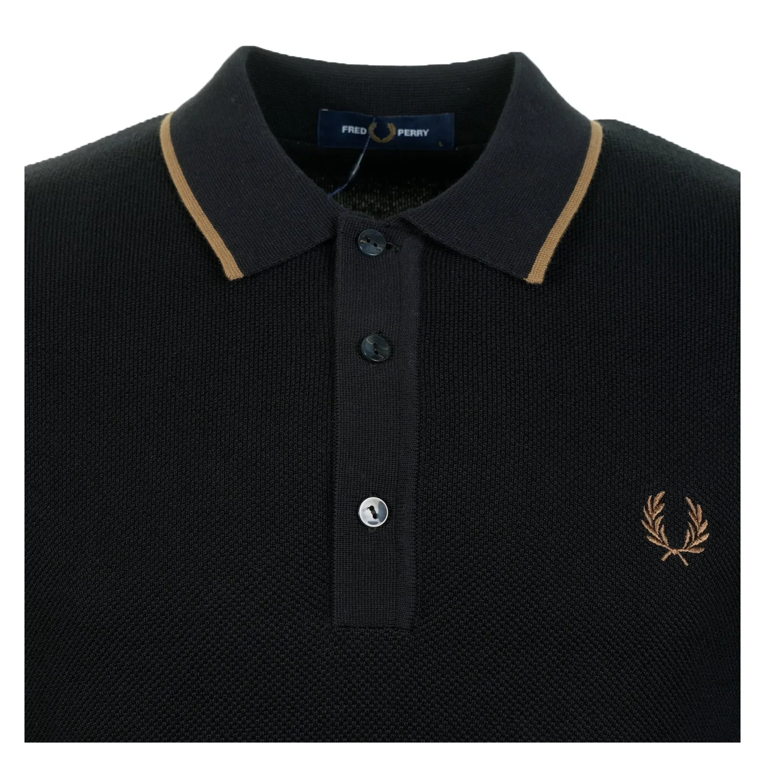 Short Sleeve Pique Stitch Knitted Polo Shirt Black sold by RAGAZZI product image thumbnail 3