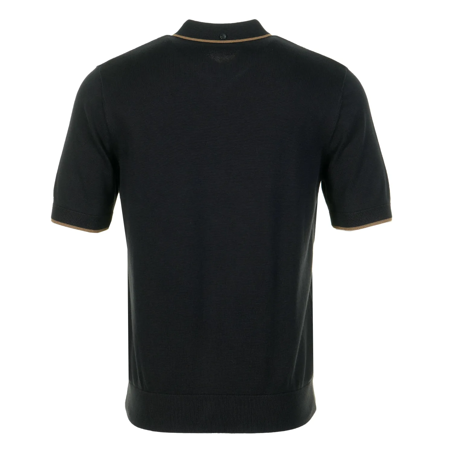 Short Sleeve Pique Stitch Knitted Polo Shirt Black sold by RAGAZZI product image thumbnail 2