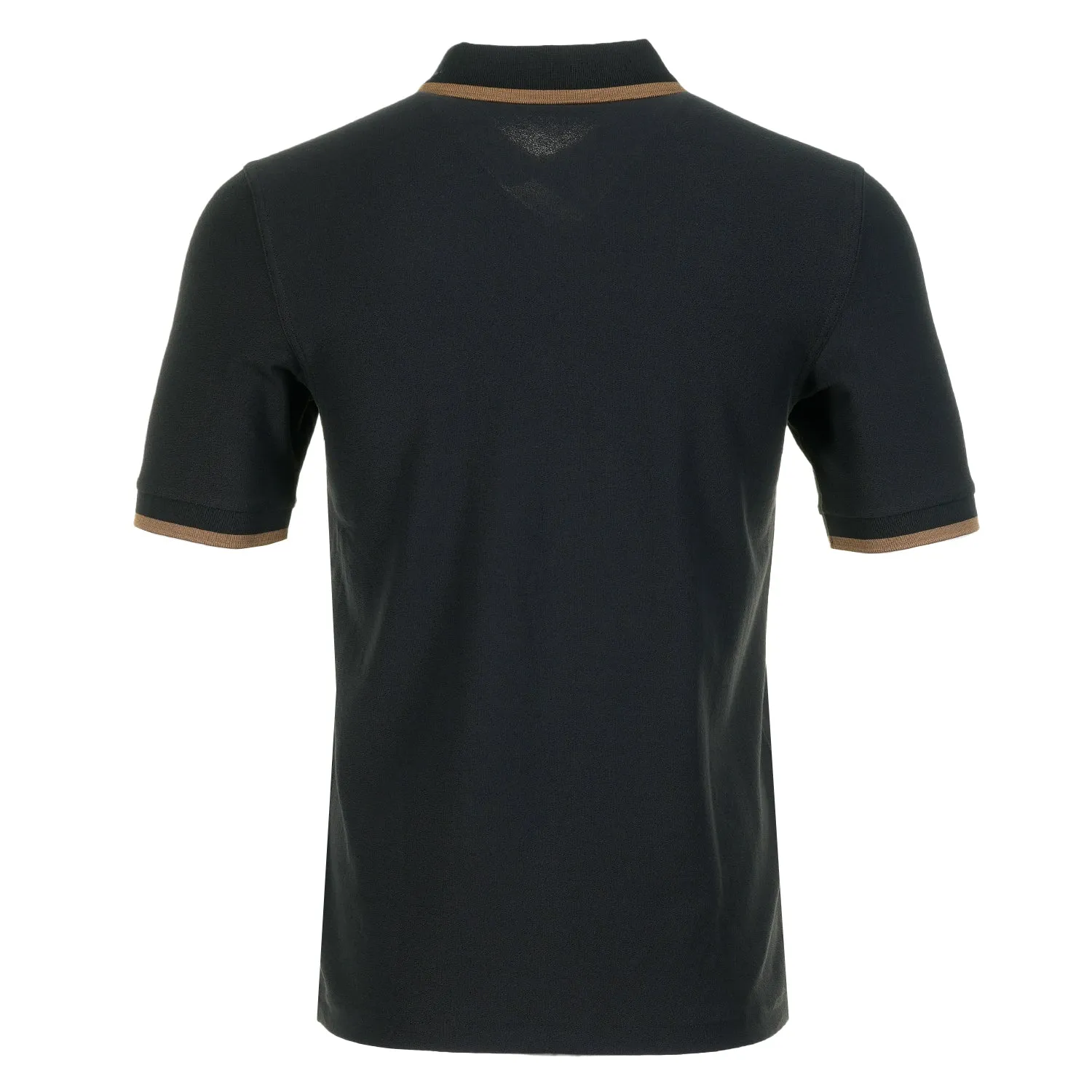 Crepe Pique Zip Neck Polo Shirt Black sold by RAGAZZI product image thumbnail 2
