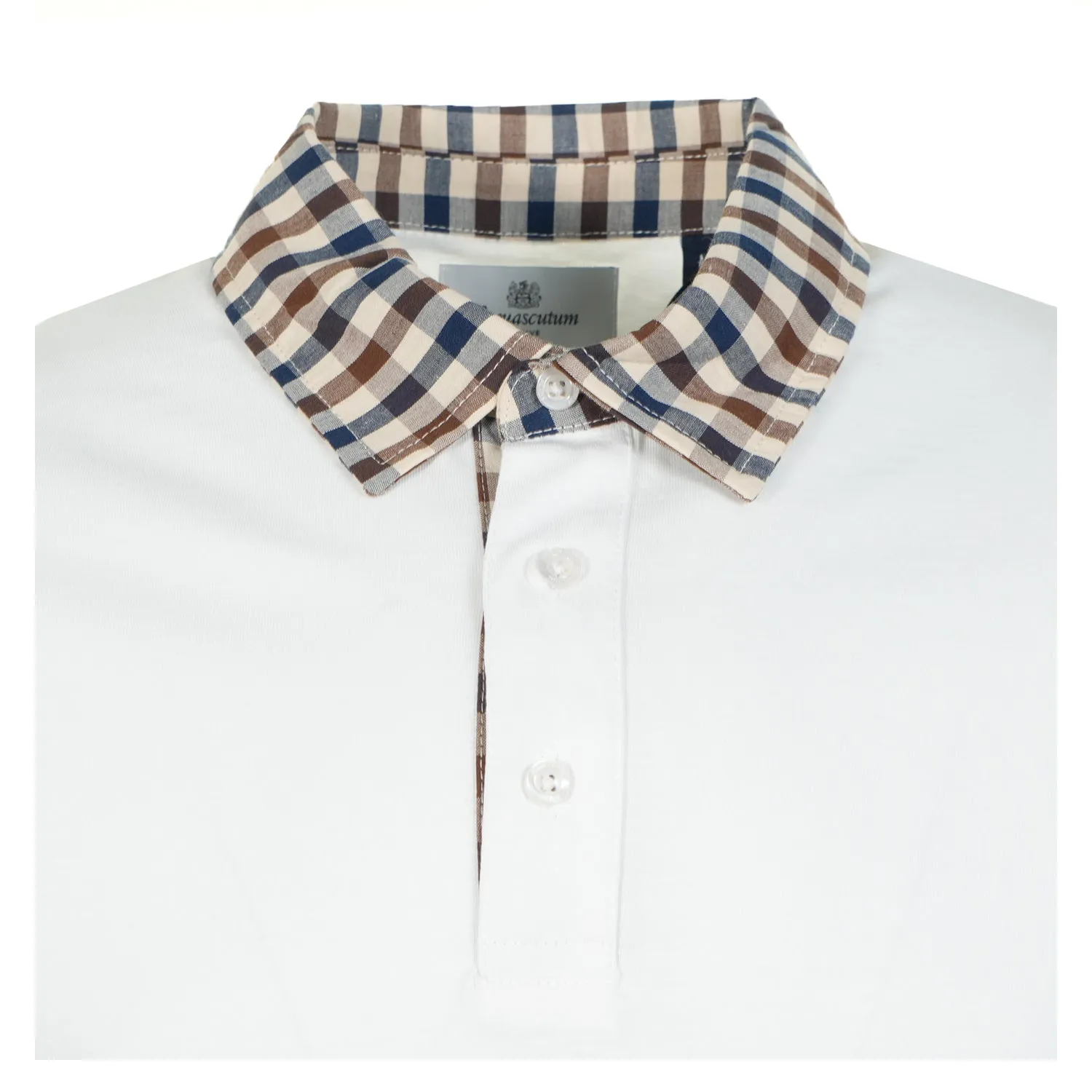 Short Sleeve Club Check Collar Polo Old White sold by RAGAZZI product image thumbnail 3