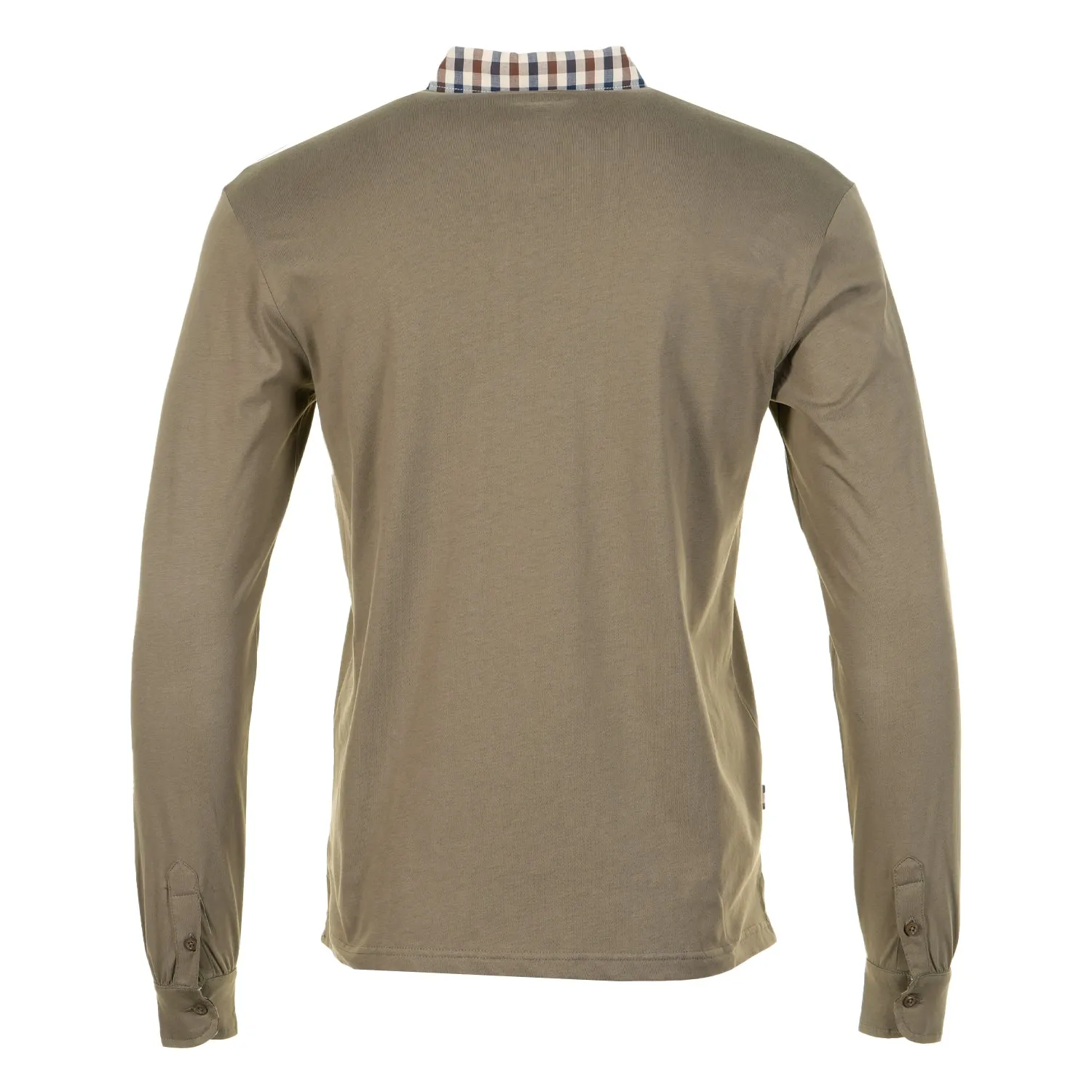 Long Sleeve Club Check Collar Polo Army Green sold by RAGAZZI product image thumbnail 2
