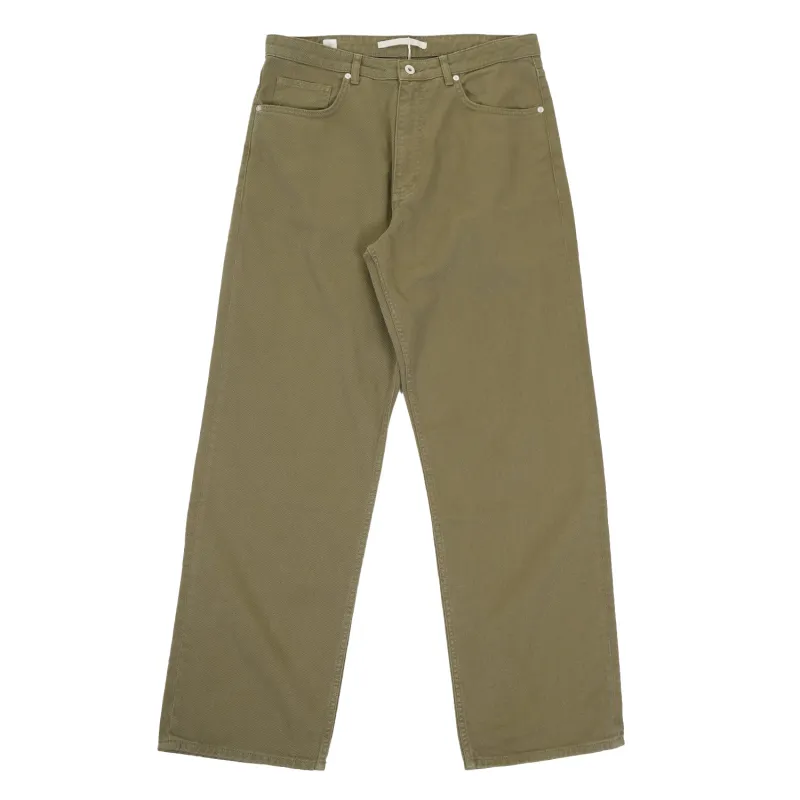 Mogens Relaxed 5 Pocket Heavy Twill Olive Night sold by RAGAZZI