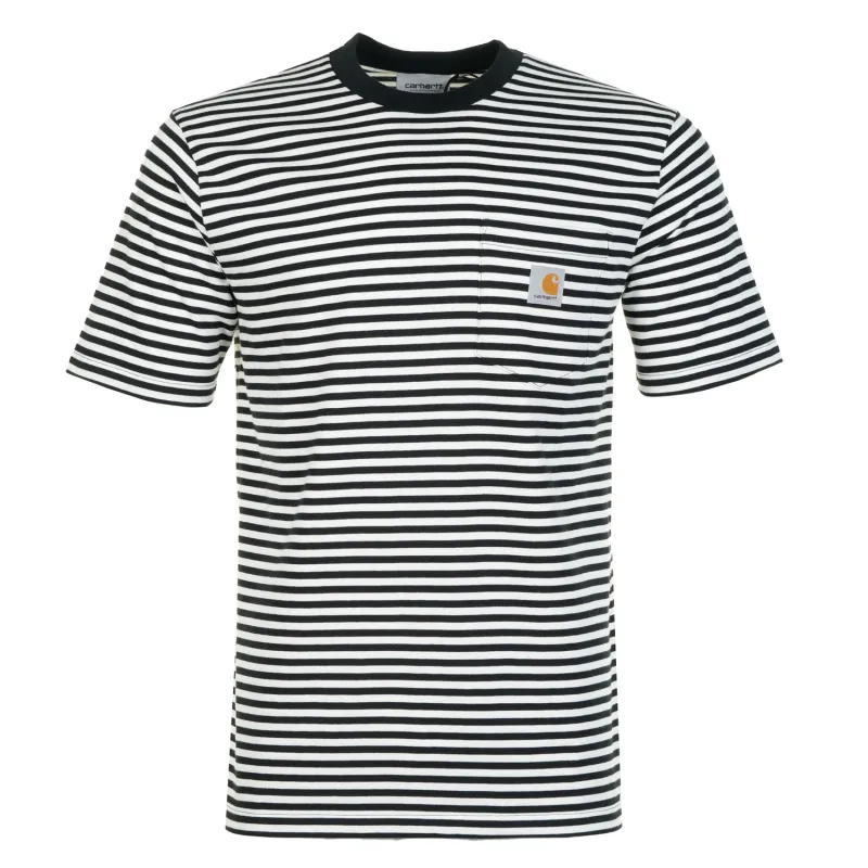 Verner Pocket Stripe T Shirt Wax Black sold by RAGAZZI