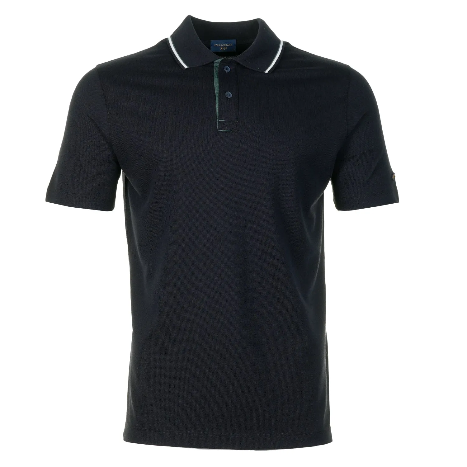 Short Sleeve XSoft Tipped Polo Shirt Navy sold by RAGAZZI