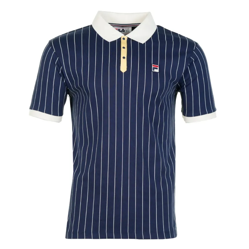 BB1 Classic Vintage Striped Polo Shirt Navy Raffia Gardenia sold by RAGAZZI