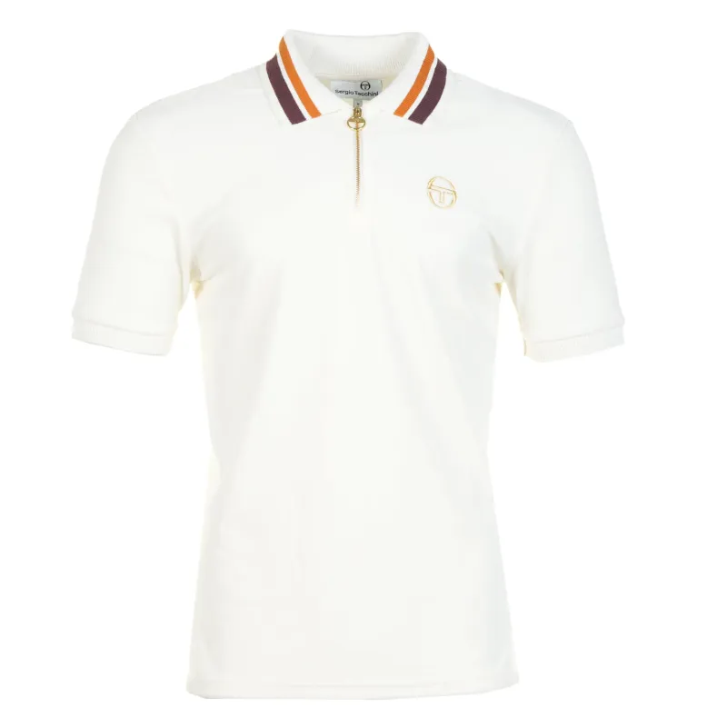 Mahony Velour Zip Polo Gardenia Gold sold by RAGAZZI