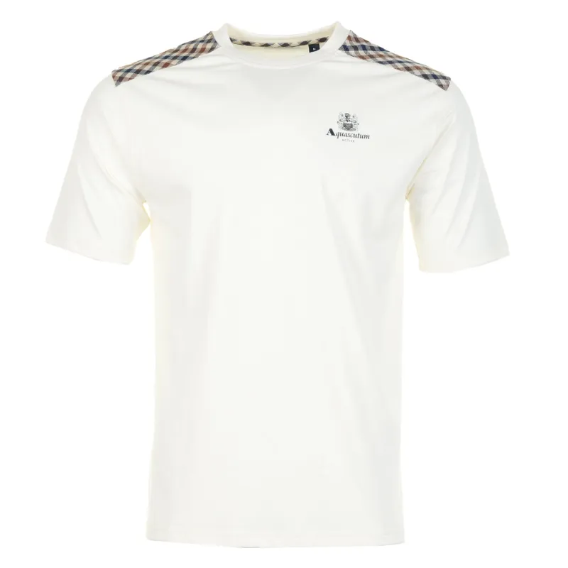 Active Shoulder Club Check T Shirt Old White sold by RAGAZZI