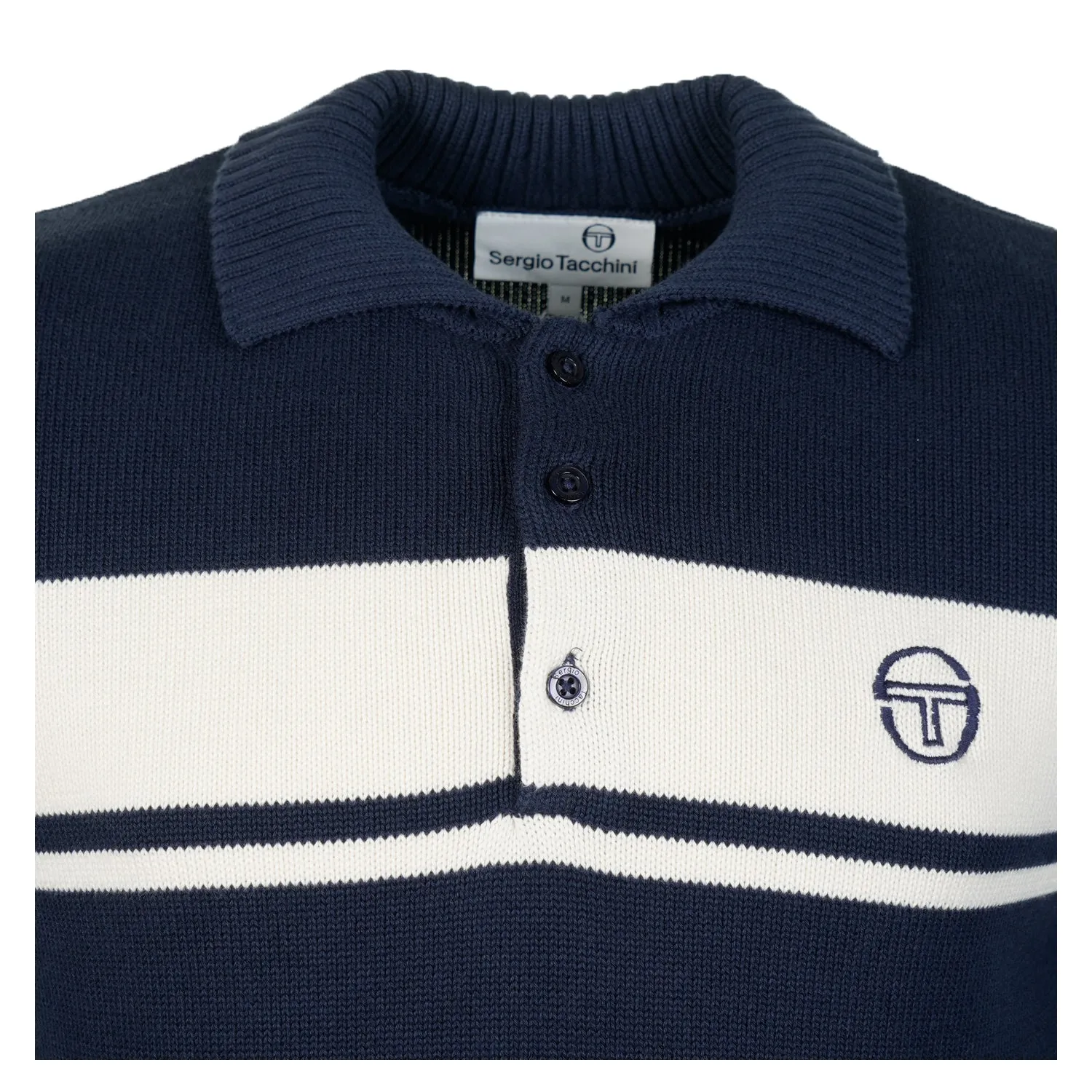 Damarindo Long Sleeve Knitted Polo Shirt Maritime Blue Gardenia sold by RAGAZZI product image thumbnail 3