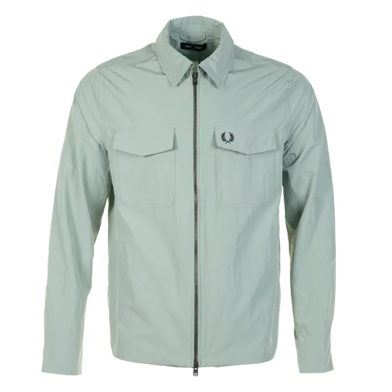 Zip Through Overshirt Bayleaf made by Fred Perry