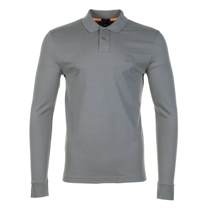 Passerby Long Sleeve Polo Shirt 062 Open Grey sold by RAGAZZI