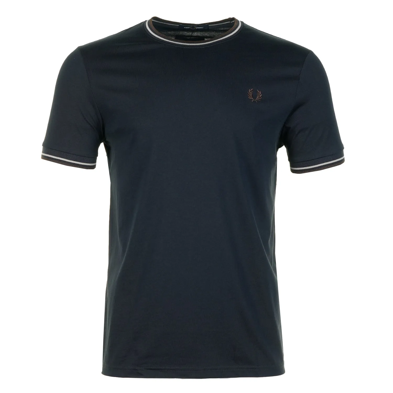 Twin Tipped T Shirt Court Navy Warm Oat Brown Tobacco sold by RAGAZZI