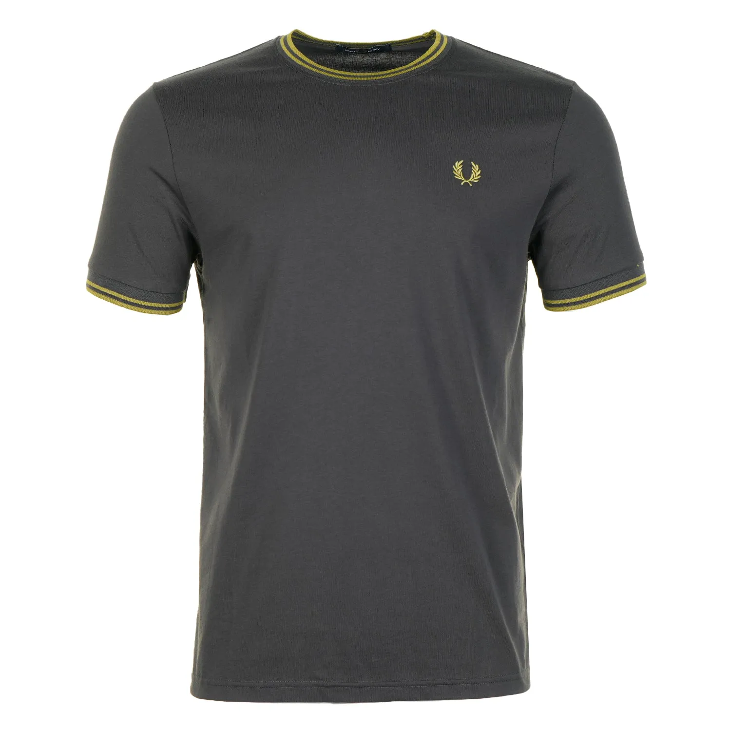 Twin Tipped T Shirt Anchor Grey / Tennis Ball Yellow sold by RAGAZZI