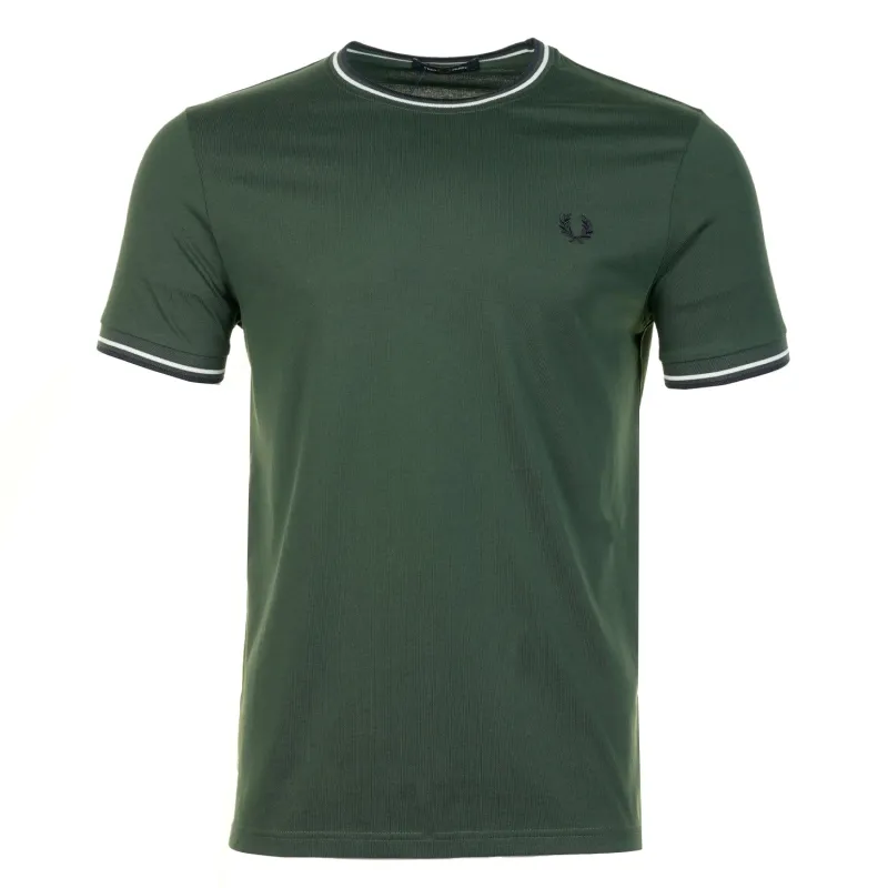 Twin Tipped T Shirt Court Green Snow White Navy sold by RAGAZZI