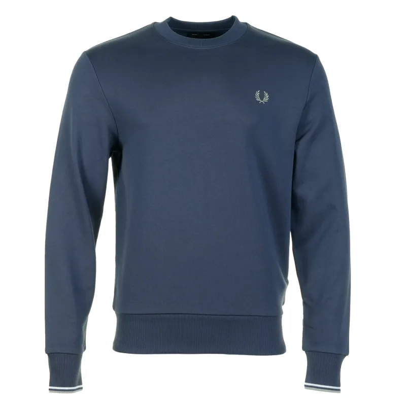 Crew Neck Sweatshirt Dark Airforce / Light Ice / Bayleaf sold by RAGAZZI