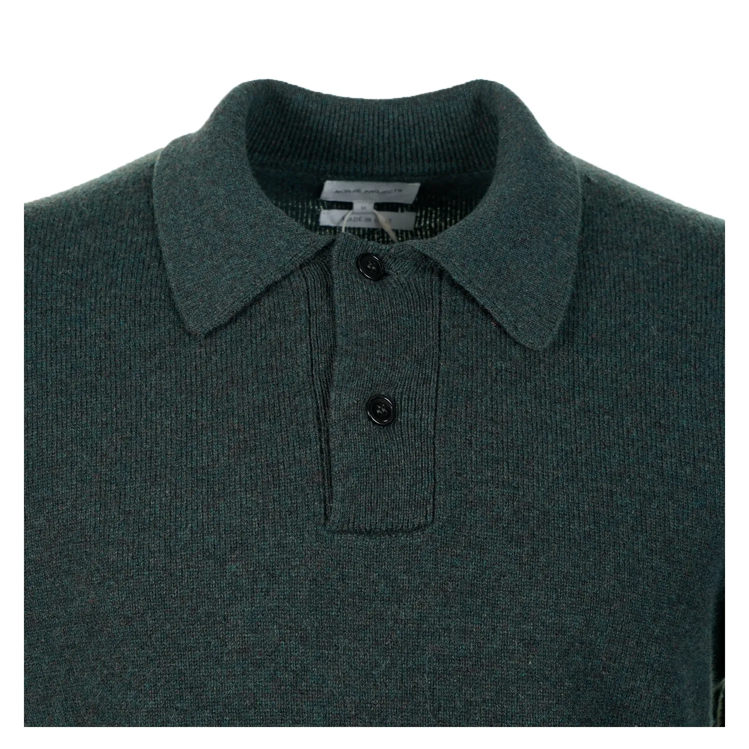 Norse Standard Merino Lambswool Long Sleeve Polo Forrest sold by RAGAZZI product image thumbnail 3