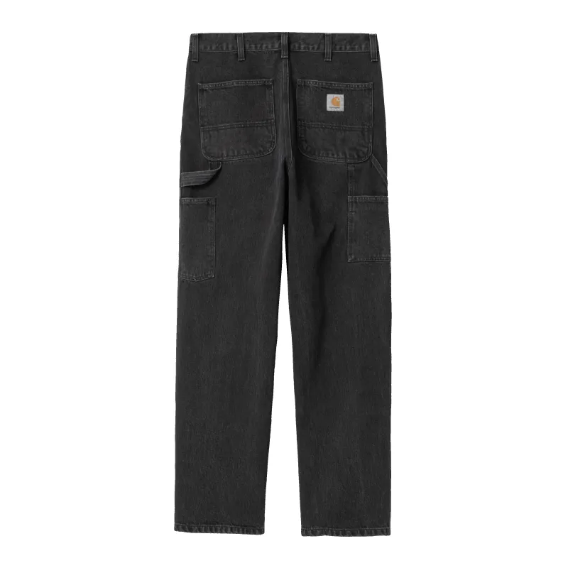Double Knee Pant Black Stone Washed Denim sold by RAGAZZI