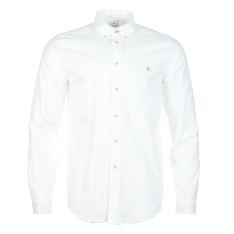 Tailored Fit LS Chest Emblem Zebra Shirt White sold by RAGAZZI