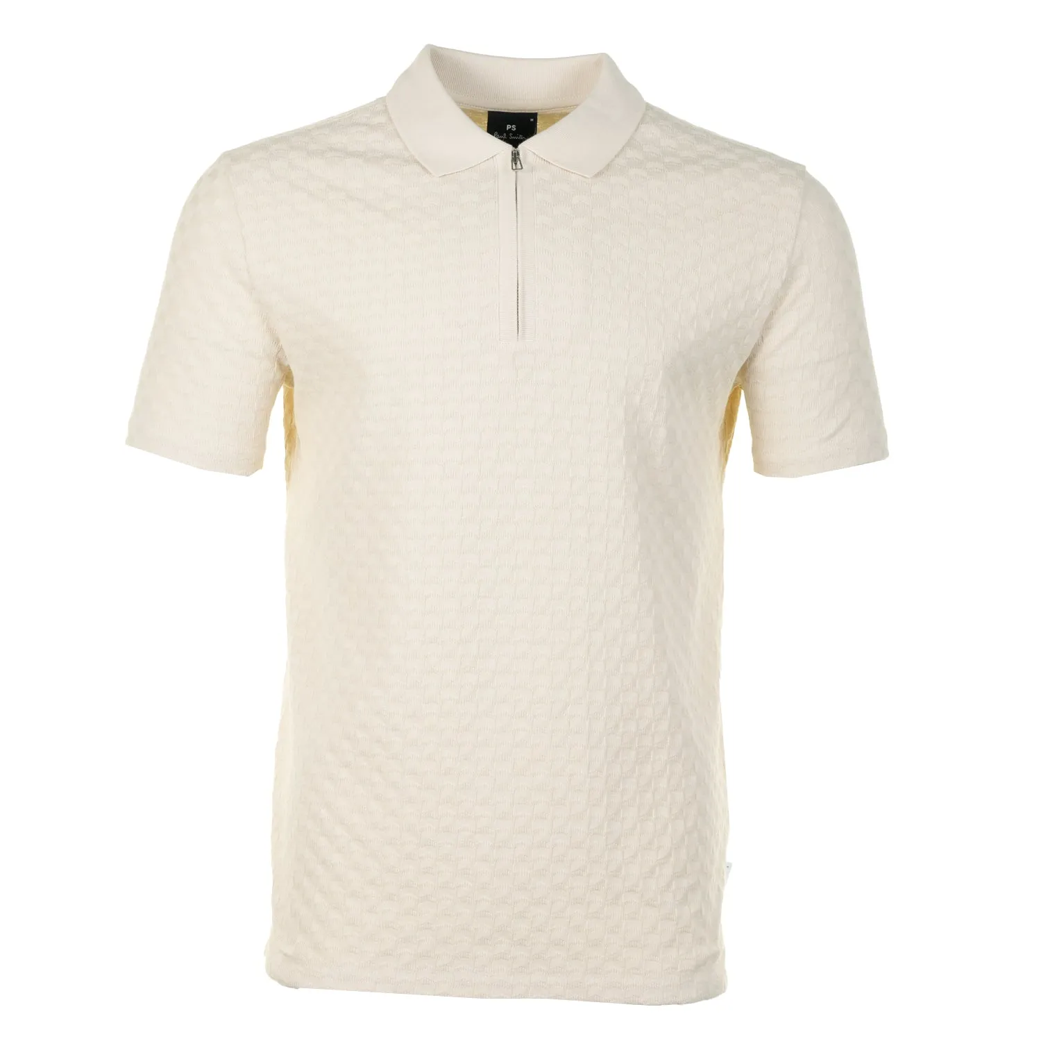 Short Sleeve Zip Front Polo Off White sold by RAGAZZI