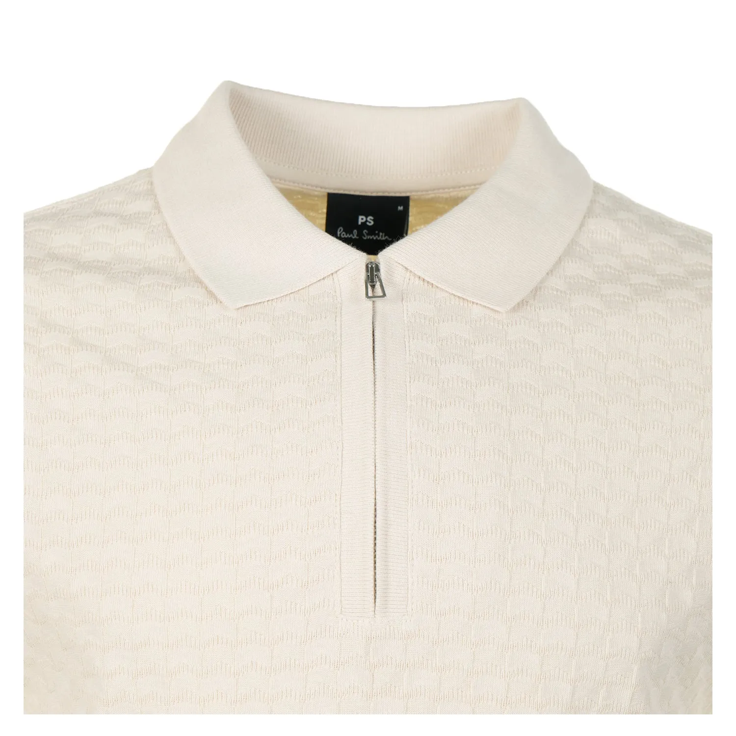 Short Sleeve Zip Front Polo Off White sold by RAGAZZI product image thumbnail 3