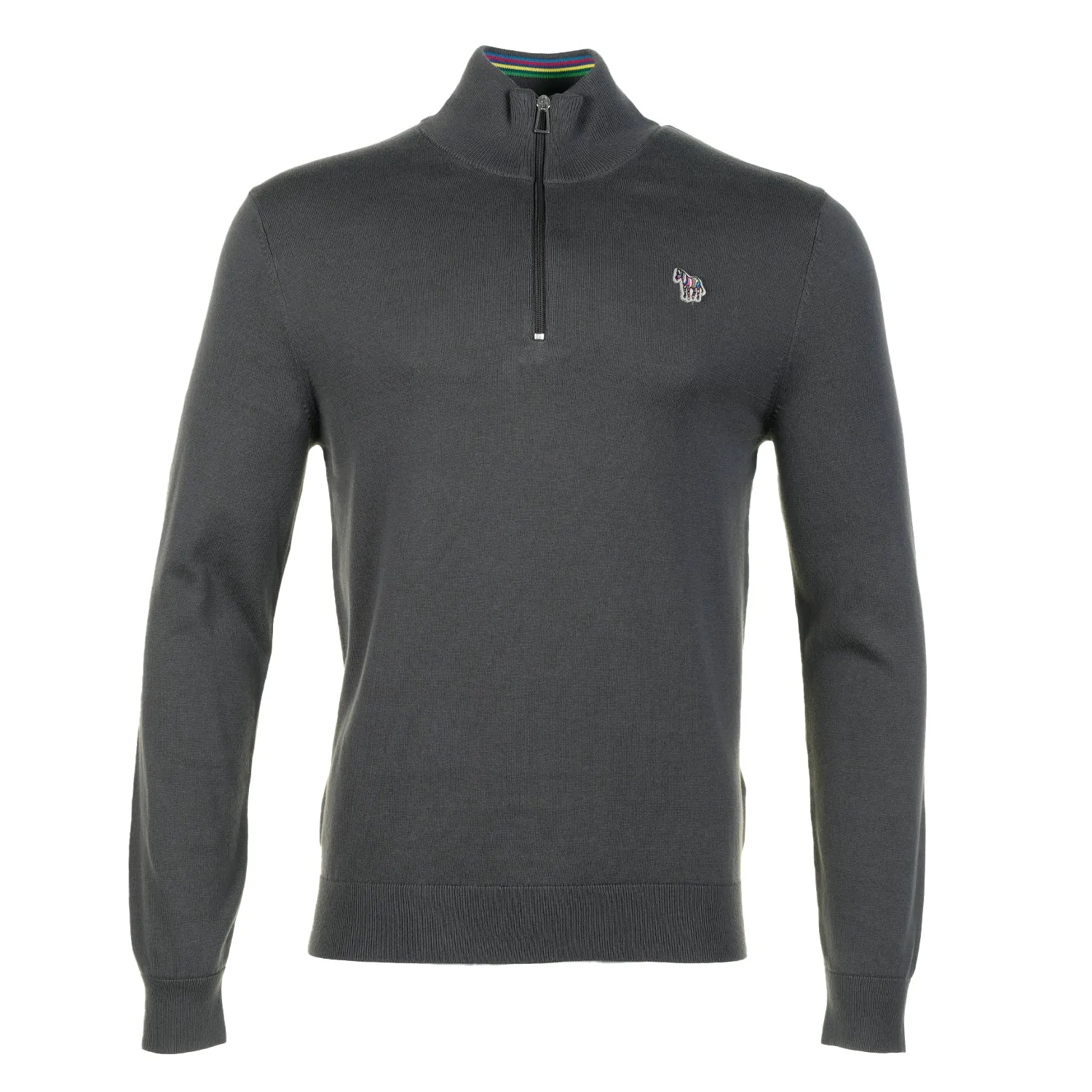 Knitted Zebra Quarter Zip Jumper Slate sold by RAGAZZI