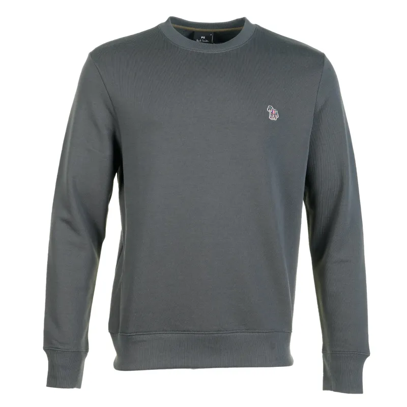 Zebra Crew Sweatshirt Slate made by Paul Smith
