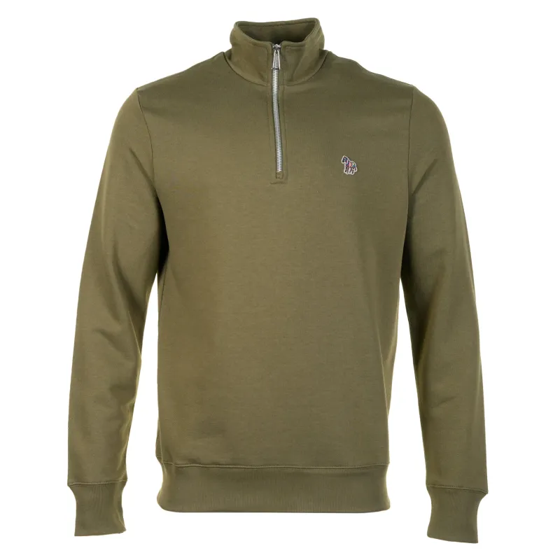 Zebra Half Zip Sweatshirt 36E Khaki Green sold by RAGAZZI