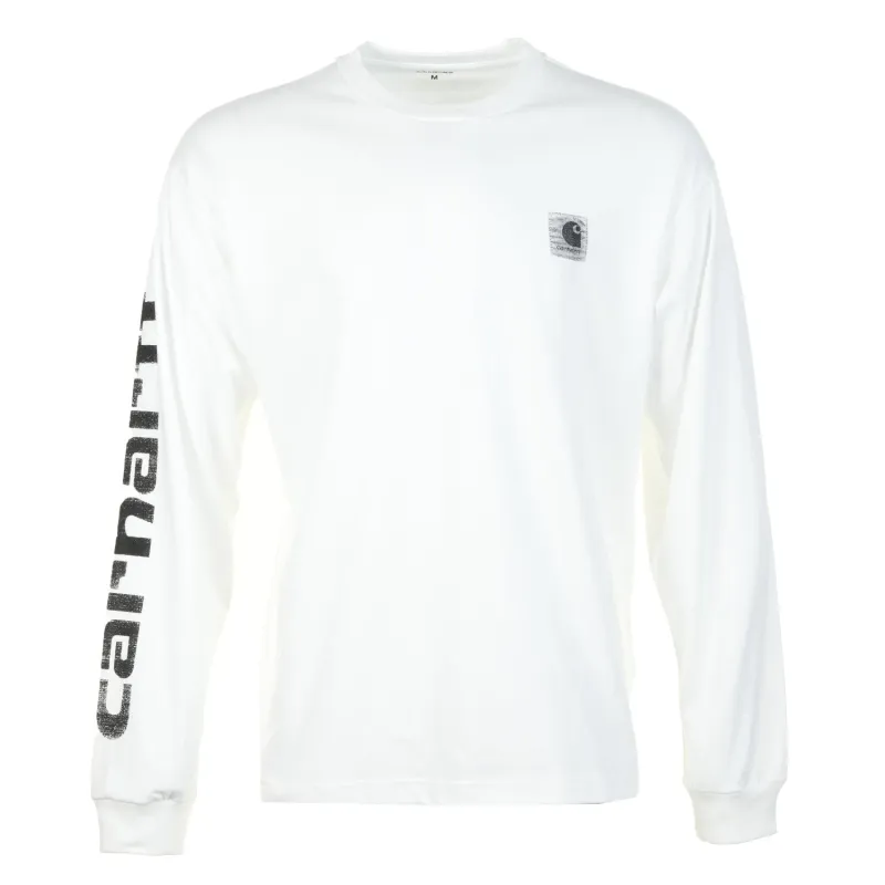 Long Sleeve Archive Script T Shirt White sold by RAGAZZI