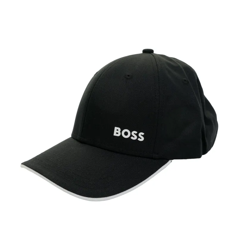 Bold Logo Print Cap Cotton Twill Black sold by RAGAZZI