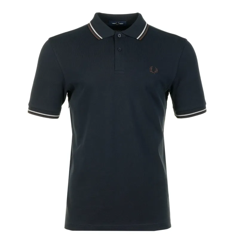 Short Sleeve Twin Tipped Polo Shirt Navy sold by RAGAZZI