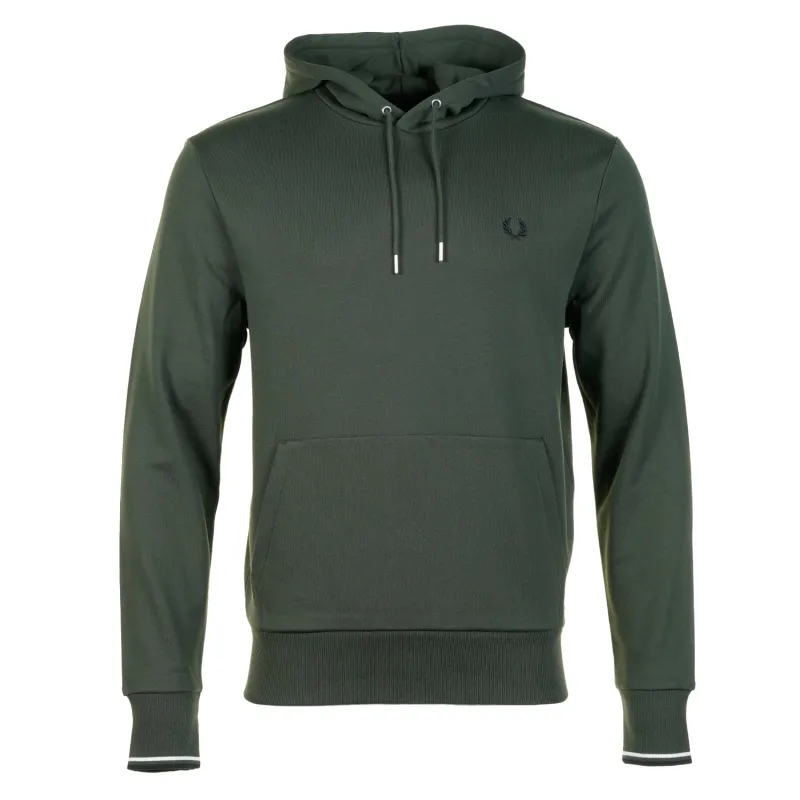 Tipped Hooded Sweatshirt Court Green sold by RAGAZZI
