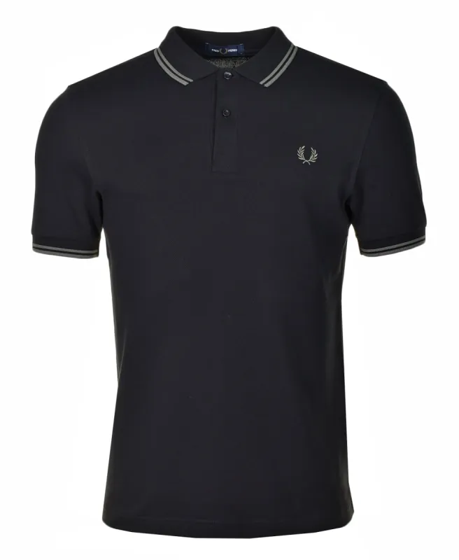 Twin Tipped Polo Shirt Black Field Green sold by RAGAZZI