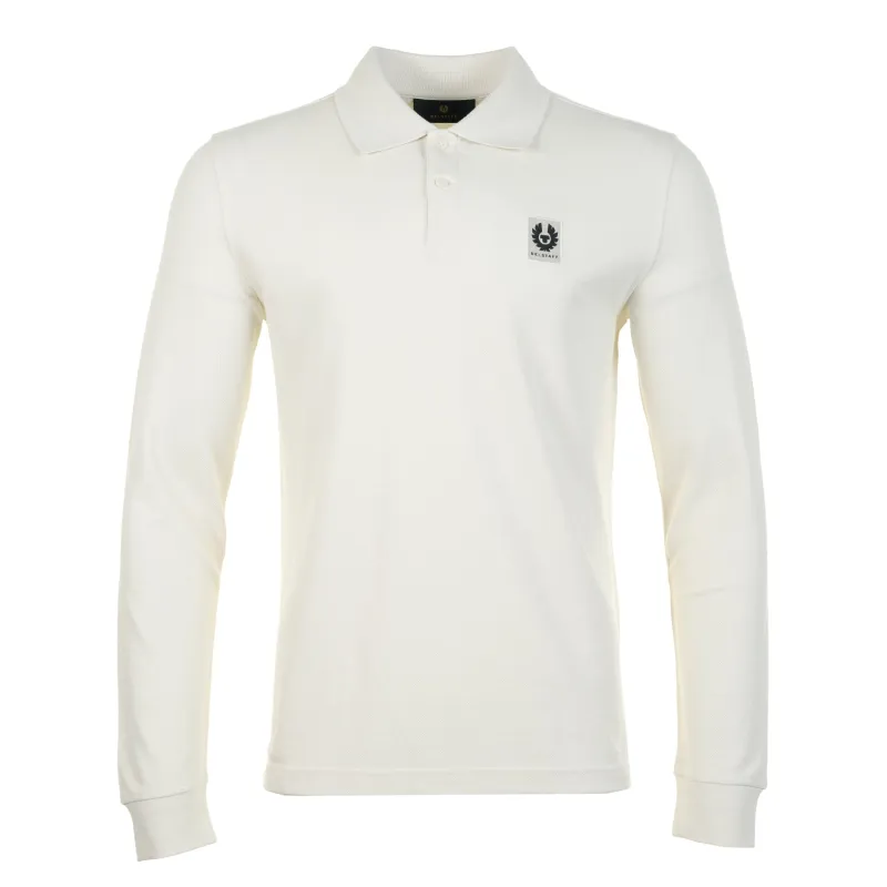 Long Sleeve Polo Shirt Silver Birch made by Belstaff