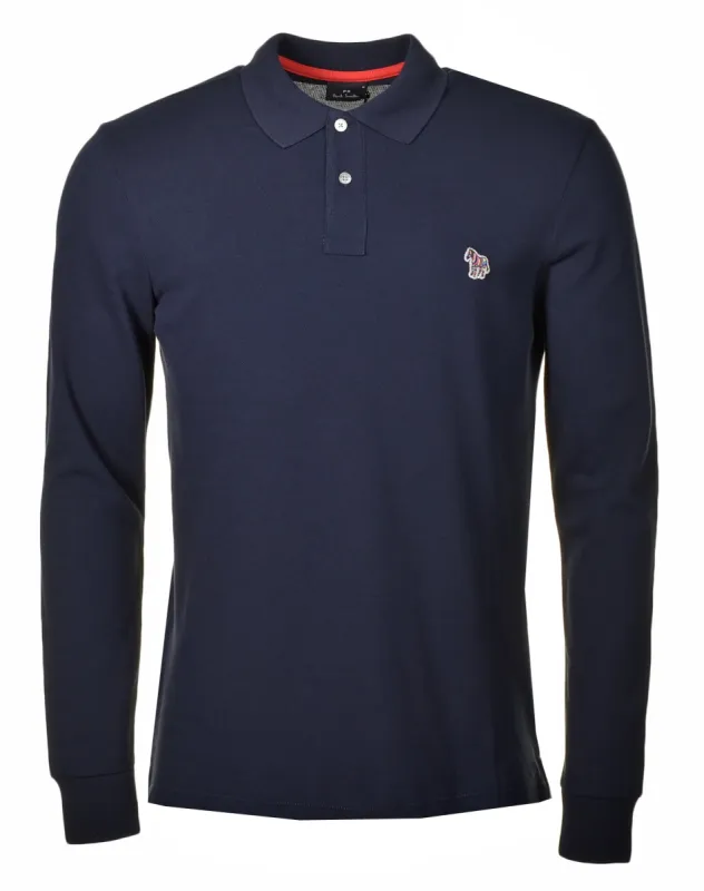 Regular Fit Long Sleeve Zebra Polo Shirt Dark Navy sold by RAGAZZI
